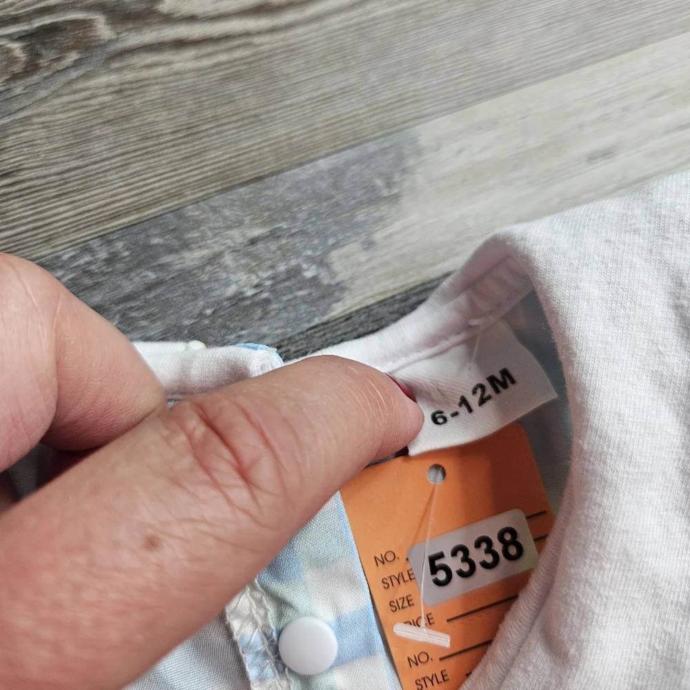 Baby Bubble 6-12 Months Green Yellow Plaid Peter Pan Collar Smocked Easter Bunny - Picture 5 of 7